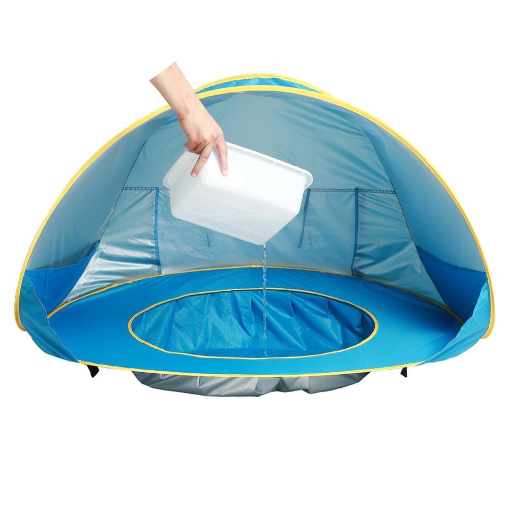 Tente de plage bébé protection uv abri solaire avec une piscine étanche pop up auvent tente enfant camping en plein air parasol plage pour bébé