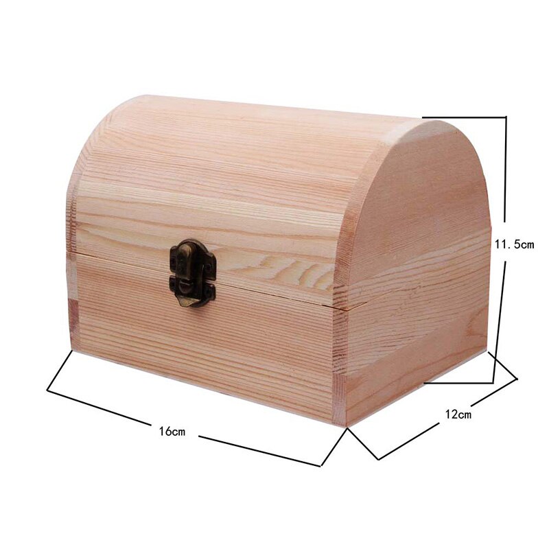 1PC Wooden Home Storage Box Log Color Pine Rectangular Flip Solid Wood Box Handmade Article Jewelry Red Wine Case: 16X12X11.5