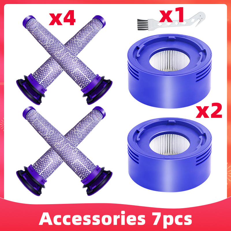 Fit Voor Dyson V7 V8 SV10 SV11 Motorhead Animal/Absolute Pre-Filter Post-Filter Stofzuiger onderdelen Accessoires: Licht Geel