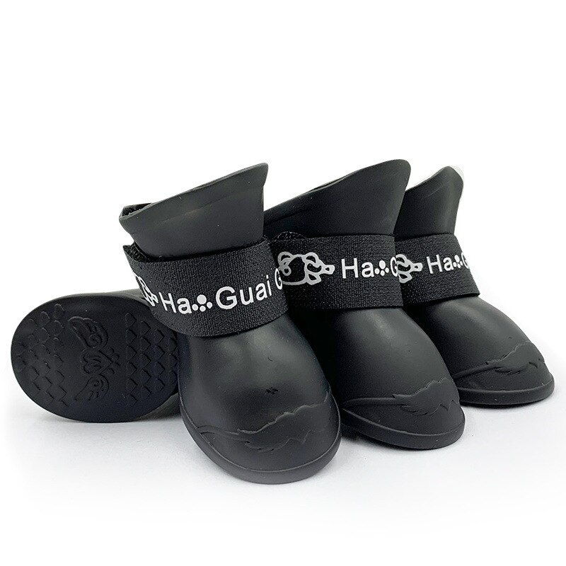 S Dog Shoes Pet Waterproof rain Balloon Rubber Boots Footwear cat Socks For small dogs Corgi Teddy Bichon: Black