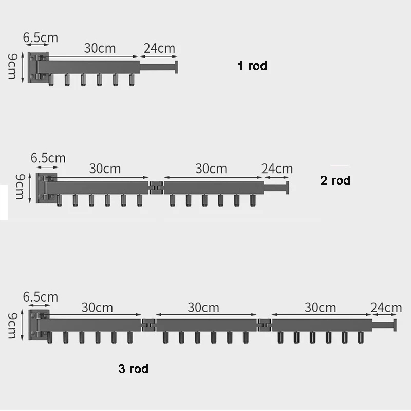 Balcony Folding Clothes-Hanging Wall Type Invisible Window Indoor Simple Clothes-Drying, Outdoor Telescopic Air Rod