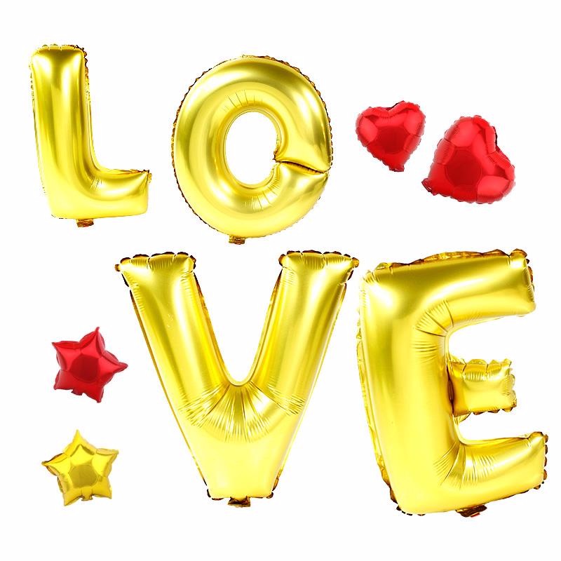 4 stks/set 40 Inch Zilver letter "LOVE" Folie Ballonnen Gelukkige Bruiloft Partij Decoratie Opblaasbare Letters Ballonnen Supplies