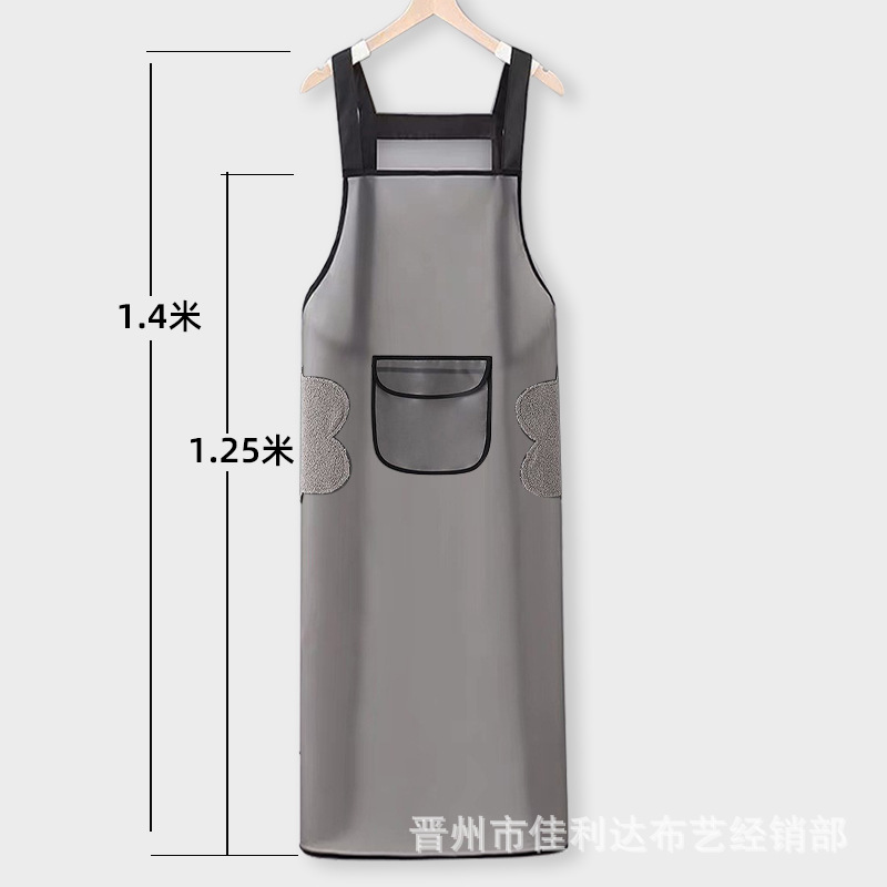 Extra lange, waterdichte oliebestendige schort, unisex, grote maat, keukenschort, restaurantkokschort, afwasschort voor thuisgebruik: Bruin