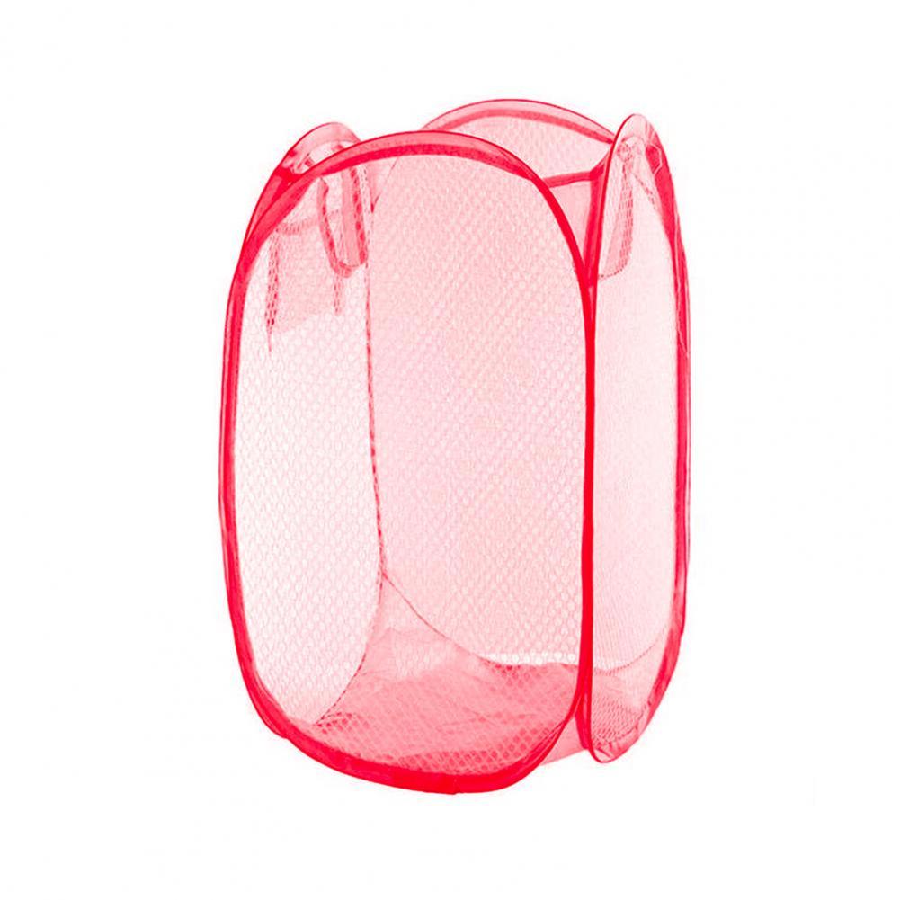 Laundry Mesh Bag Convenient Lightweight Clothes Basket Dirty Clothes Laundry Mesh Basket for Bathroom Laundry Basket: Rood