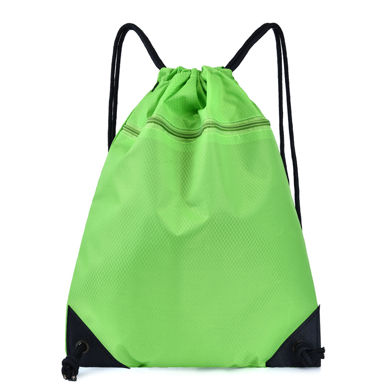 Trekkoord Rijden Rugzak Gym Kleding Schoenen Tas Waterdicht Grote Capaciteit Eco Vriendelijke Opvouwbare String Vrouwen Boodschappentas: Green-S
