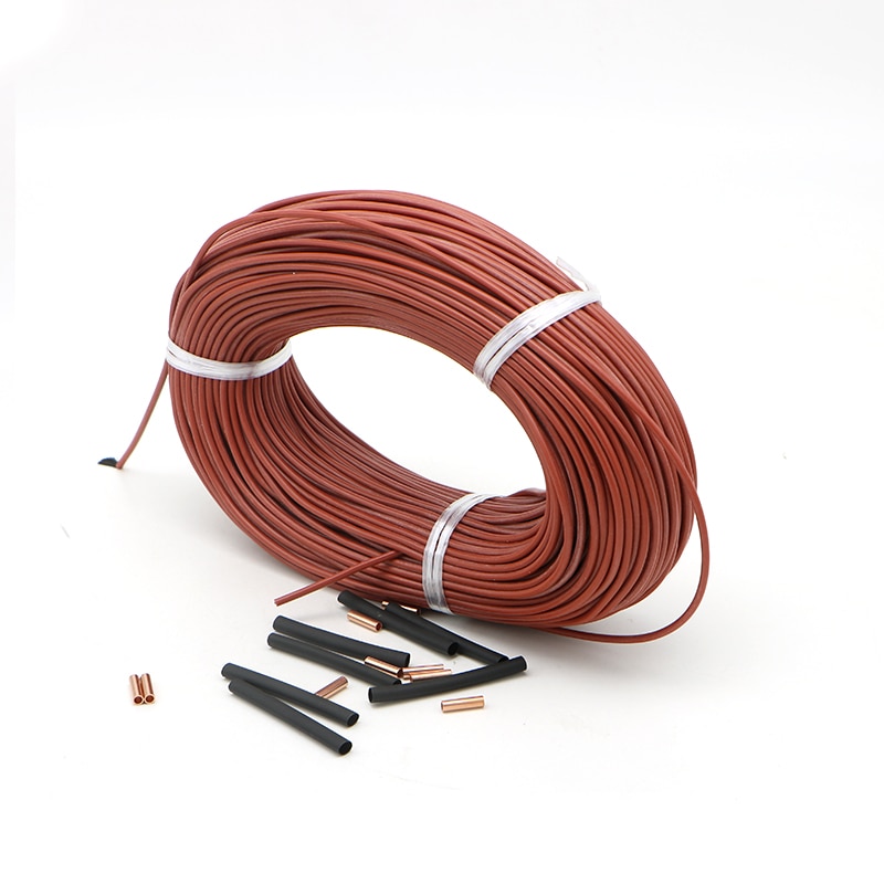 Rubber Cover 12K 33 Ohm/M Carbon Fiber Verwarming Draad Flexibele Water-Proof Warm Vloerverwarming Kabel