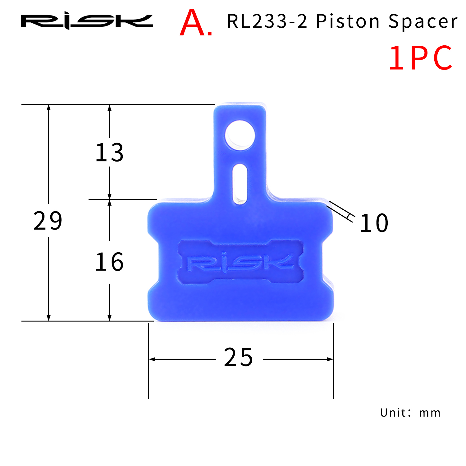 RISK RL233 Bike Hydraulic Disc Brake Bleed Spacer Piston Retainer Brake Caliper Pad Spacer Washer Instert Tool Spreader: WHITE