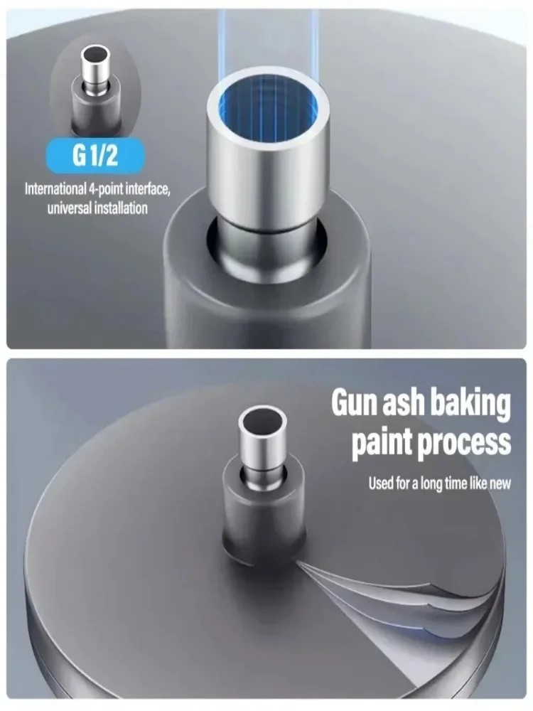 Cabezal de ducha de lluvia de 6 modos, cabezales de ducha de lluvia superiores de alta presión para baño, ° Accesorios para grifos de ducha con rociador superior