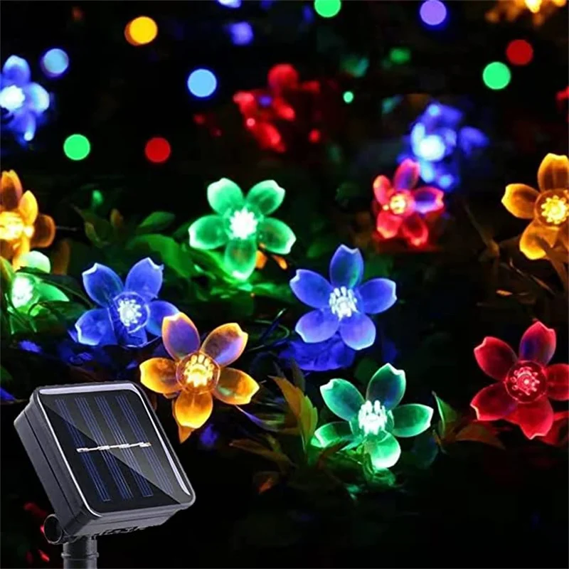 Guirnalda de luces solares con forma de estrella para exteriores, luces LED impermeables con energía Solar para Navidad, Patio, jardín, porche, decoración de boda: Luna Azul / 16-20 W