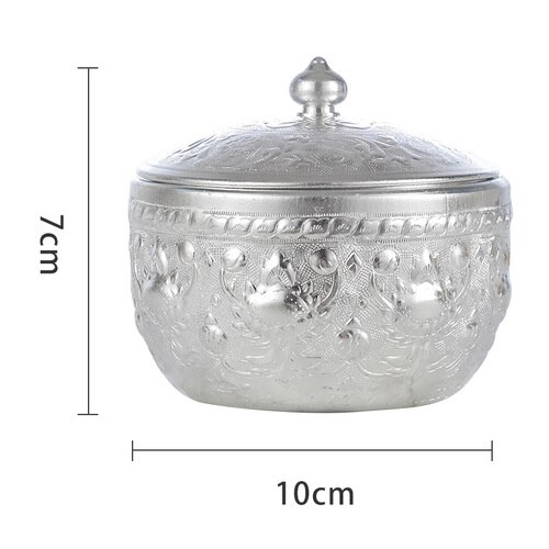 Cuenco de Metal para artesanía tailandesa, vajilla redonda tallada a mano para restaurante y Hotel, suministros para el hogar