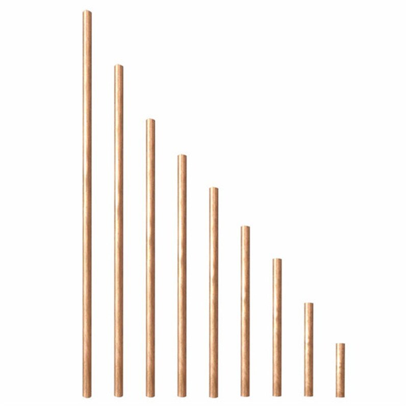 Barre ronde en cuivre de 3mm, diamètre perçage des métaux, 50-500mm de long