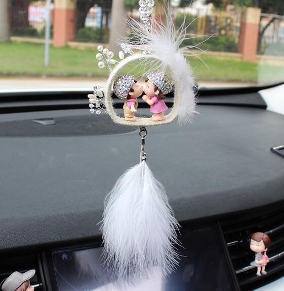 Suspension de baiser pour enfant | Pendentif de voiture, ornements mignons de dessin animé pour rétroviseur, tentures de rétroviseur, garniture pendante, de décoration intérieure d'automobiles: 3