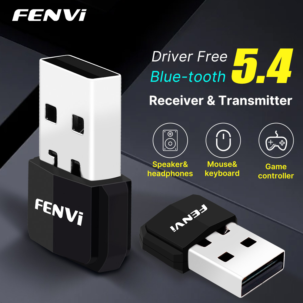 FENVI USB Bluetooth 5.4 Adapter Transmitter Receiver Bluetooth 5.3 Dongle Wireless USB Adapter For Mouse Keyboard Speaker Music: Default Title