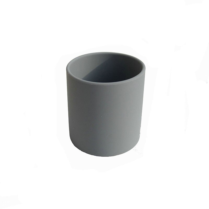 1PCS Baby Silicone Cup Food Grade Silicone kids Feeding Cup Infant Toddler Tableware Drinking Cup BPA Free 250ML Heat-resistant: deep gray