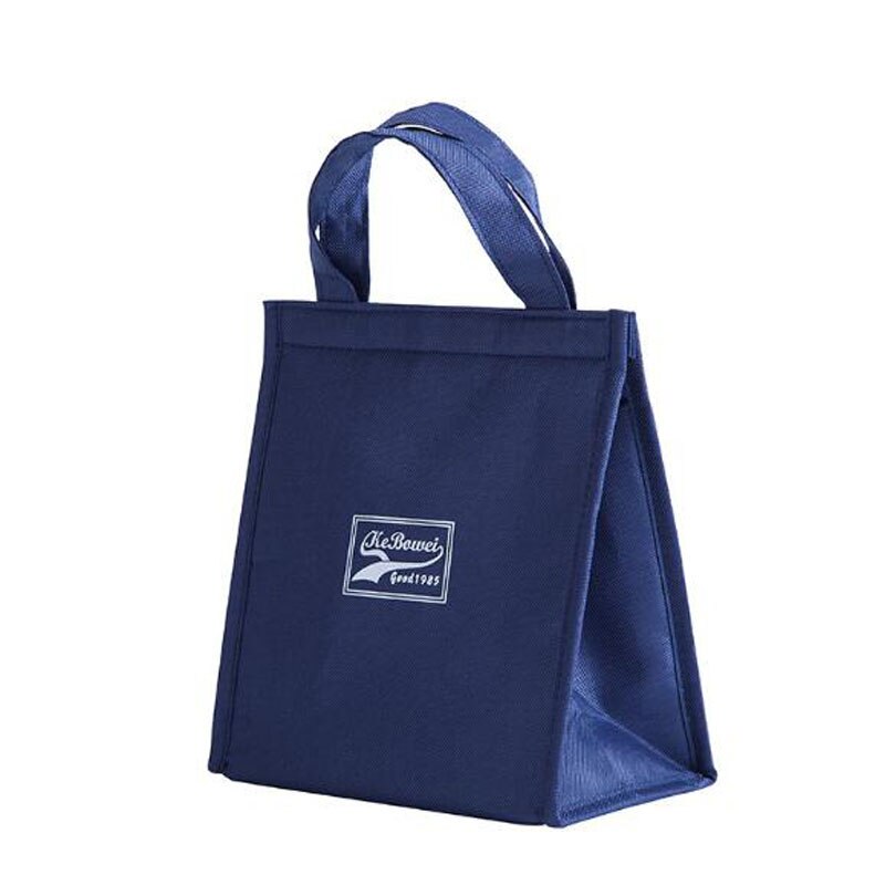 Weibliche Sumple Mittagessen Lebensmittel Kasten Tasche Isoliert Thermischen Picknick Mittagessen Taschen für Frauen freundlicher Männer Kühler Tote Tasche fallen: blau-klein