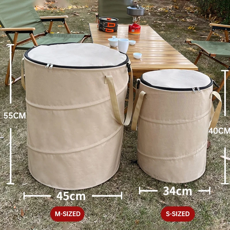 Zusammenklappbarer Pop-hoch-Mülleimer für Höhle Außenbereich, Unterteilung für Höhle Innenbereich, Stereo-Unterteilung, Camping-Mülleimer aus Segeltuch, Spielzeugeimer, Wäschekorb
