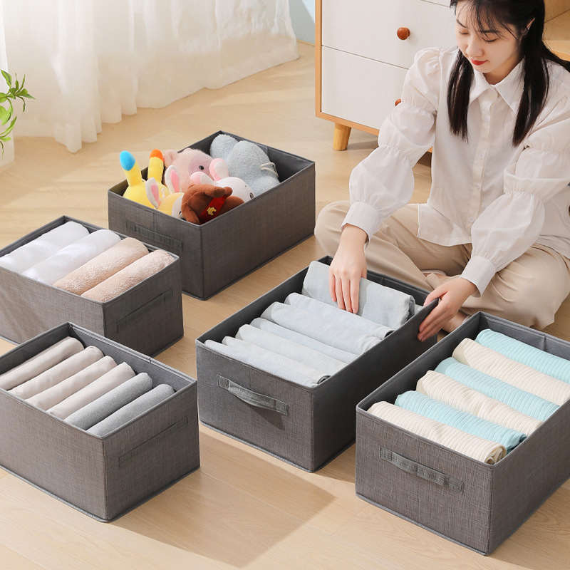 Thuisbenodigdheden Diversen Sorteermand Opvouwbare Linnen Organizer Box Cosmetica Container Kleding Speelgoed Opbergdoos