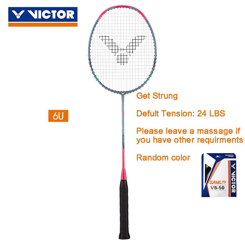 VICTOR original 5U 6U Super light Badminton Racquet TK-HMRL Badminton Racket 100% carbon Thruster hammer light: 6U get strung VS-50