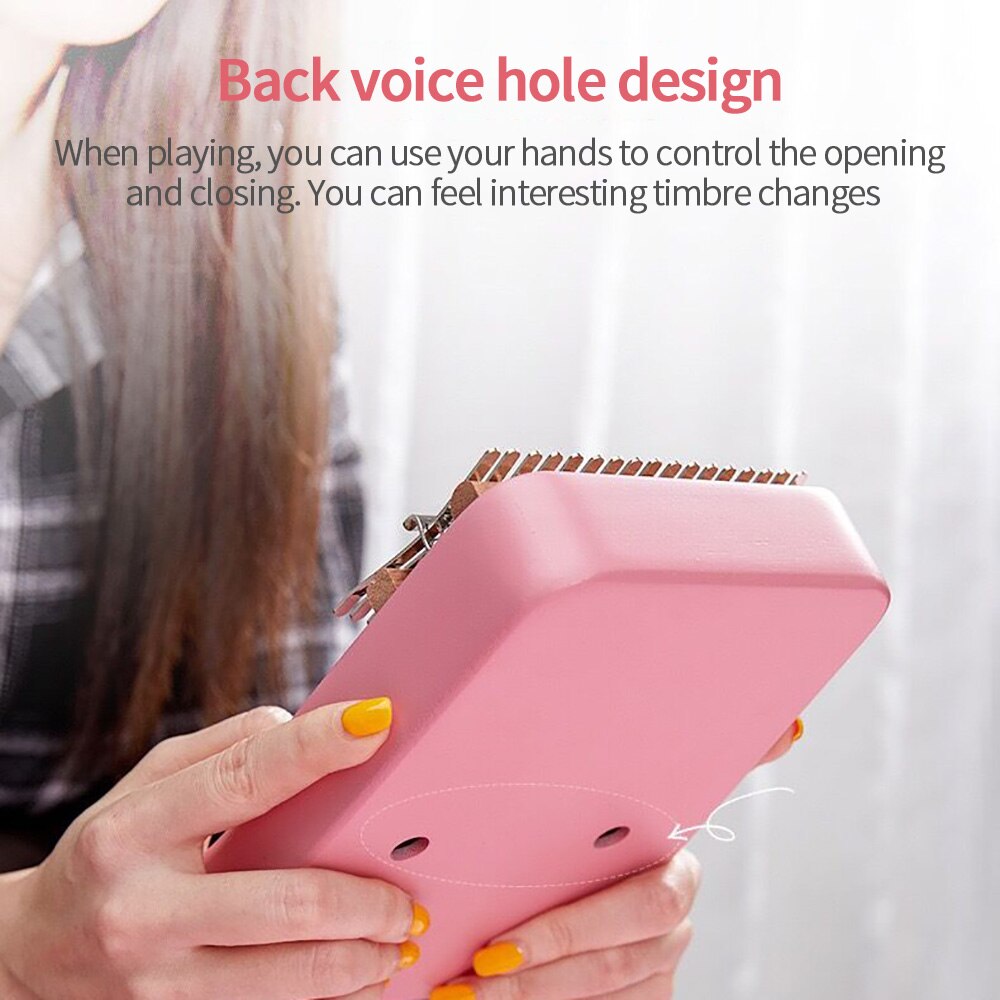 17 Key Mahogany Pink Thumb Piano Finger Instrument Pink Portable Finger Piano For Beginner Portable Piano Africa Finger Piano