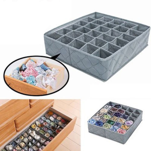 Limiet 100 Opbergdoos 30 Cellen Opvouwbare Kleding Lade Organizer Pouch Houtskool Ondergoed Sokken Lade Organizer Case Container