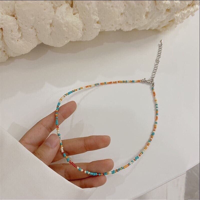 Donarsei zdobione paciorkami w stylu Boho Red Cherry naszyjnik dla kobiet śliczne Handmade owoce małe koraliki Chokers naszyjniki biżuteria Boho: style 3-5