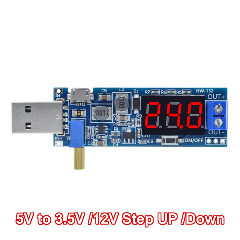 1Pcs DC-DC 5V Naar 3.5V / 12V Usb Step Up/Down Voedingsmodule Verstelbare boost Buck Converter Dc 1.2V-24V