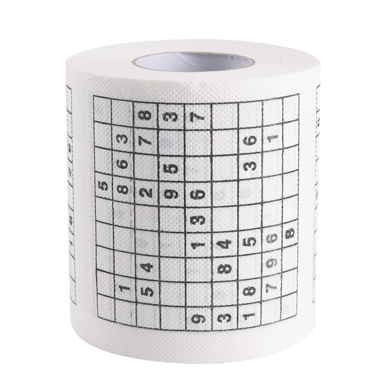 1 rulle / parti 2- lags nyhed sjovt nummer sudoku trykt wc bad sjovt blødt toiletpapir væv badeværelse forsyninger: 1 rulle