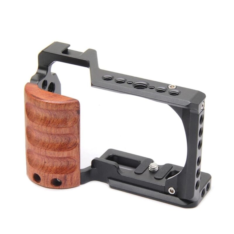 Stabilisateur de Cage de caméra en alliage d'aluminium ZV-E10, poignée en bois Compatible avec la caméra Vlog ZV-E10, accessoires pour chaussures froides