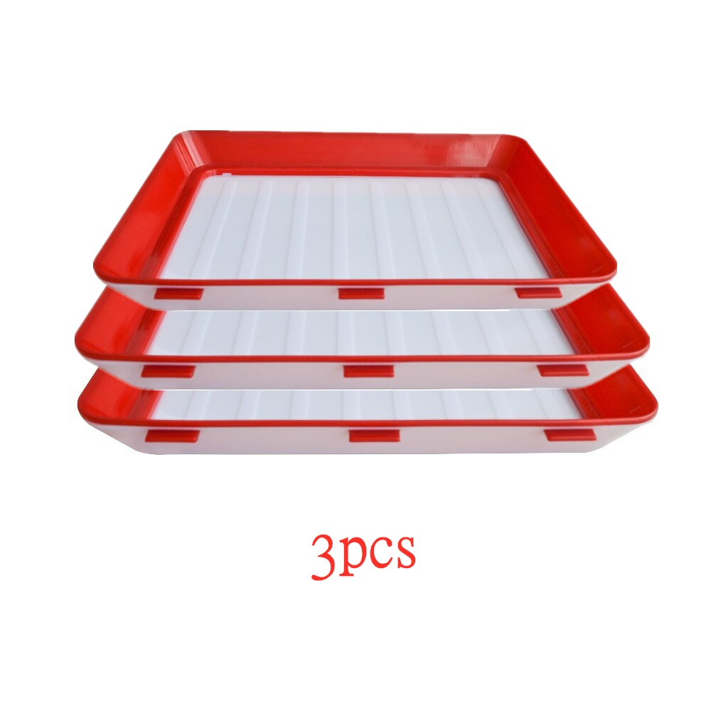 Bandejas de almacenamiento de alimentos apilables, bandeja elástica de conservación de alimentos, reutilizable, para mantener fresco el refrigerador, contenedor de almacenamiento de alimentos de cocina: 3pcs