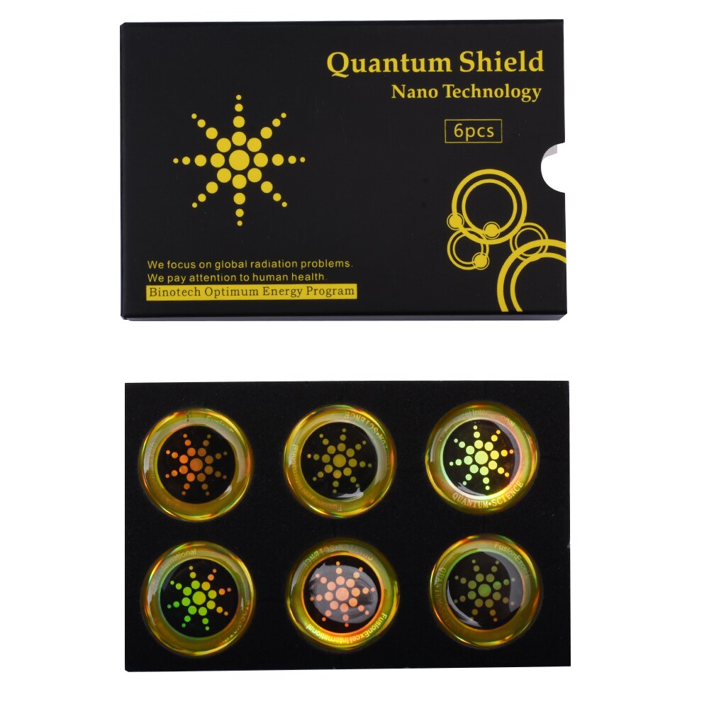 O transporte da gota nano tecnologia anti radiação etiqueta redondo dourado/prata energia escudo proteção da saúde: QuantumShield Golden