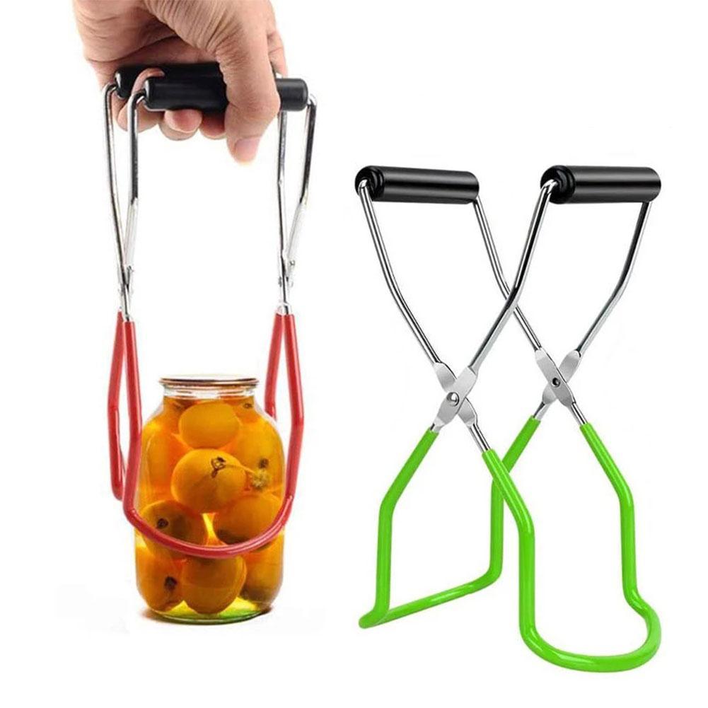 Canning Jar Lifter With Grip Handle Steel Can Tongs Clip Heat Resistance Anti-Clip Jar Glass Bottle Holder Tools