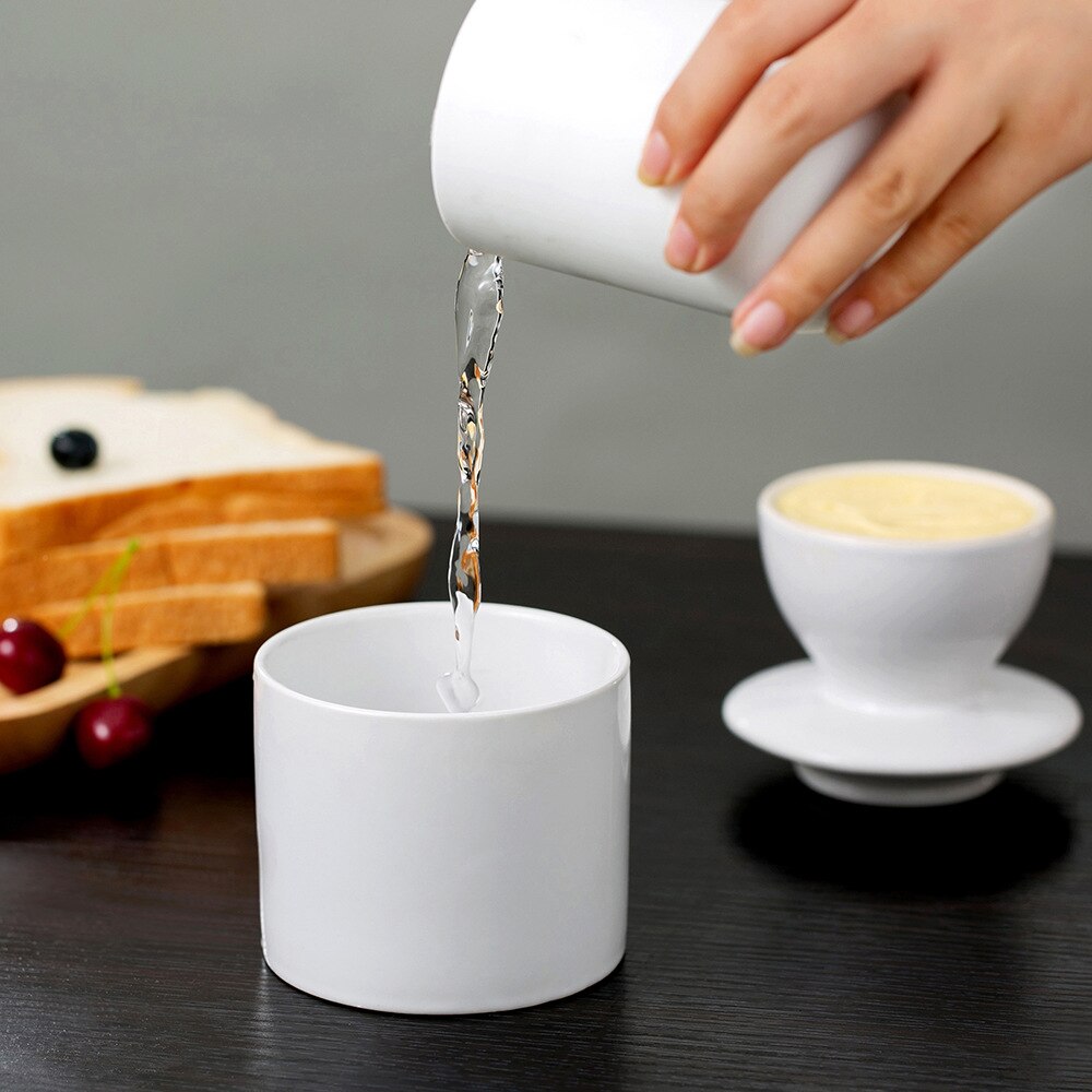 1pc Butter Dish With Lid Ceramic Butter Container With Lid,White Porcelain Butter Keeper With Lid Lid For Refrigerator