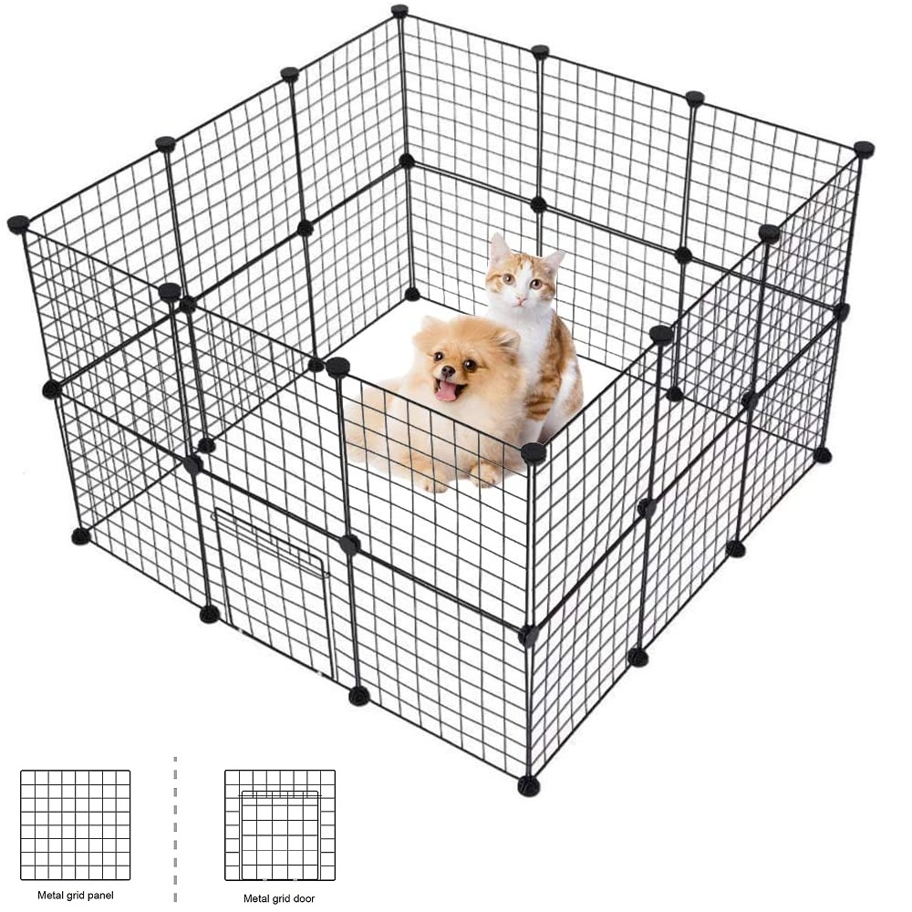 DIY Metal Mesh Pet Playpen, Small Animal Cage Metal Wire Indoor Outdoor, Portable Metal Wire Yd Fence for Small Animals