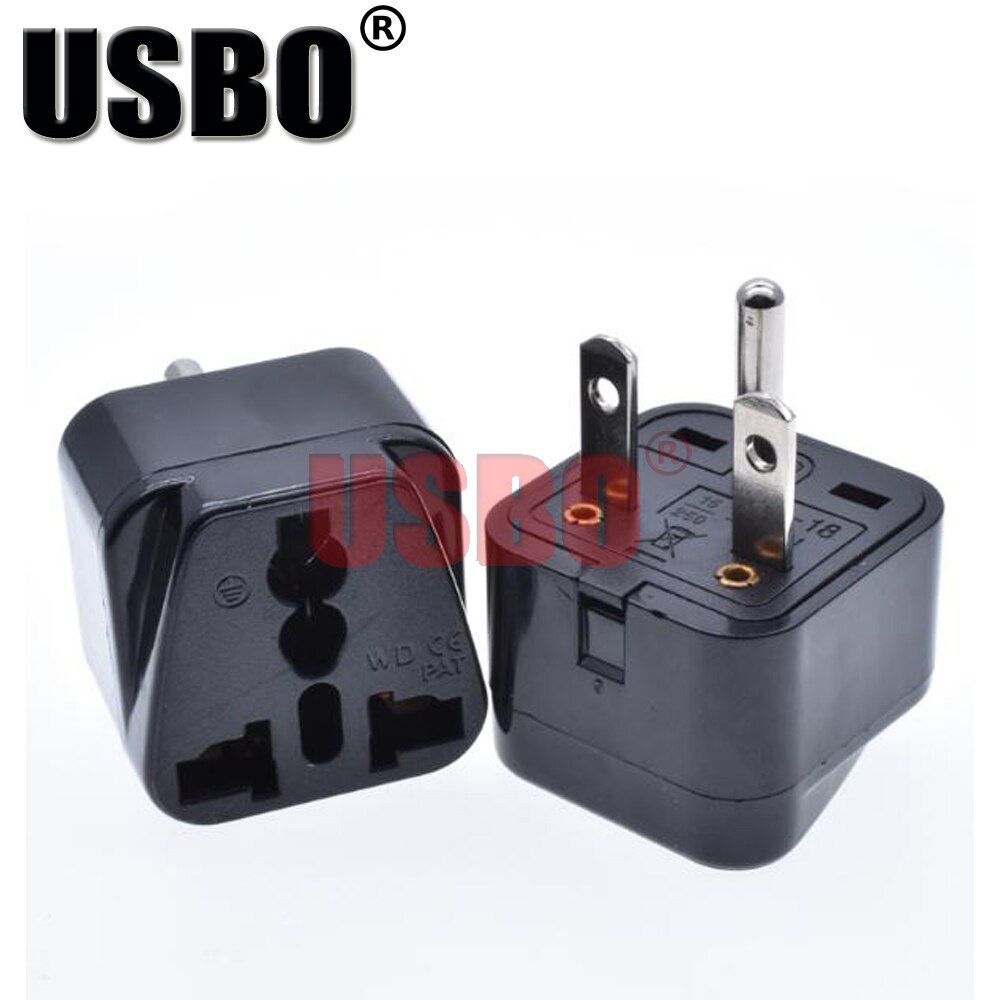 Black white American travel universal adaptor plug 15A 250V USA Canada Thailand Japan Taiwan power adaptor plug socket convertor: Black