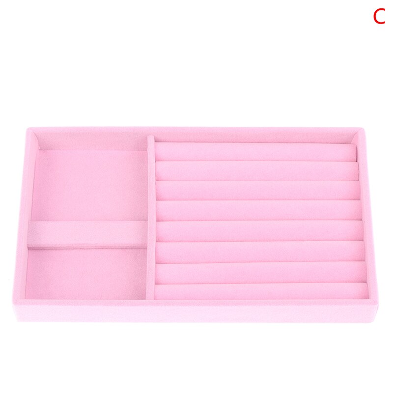 Pink Velvet Stackable Jewelry Display Tray Case for Jewellery Organizer Box Jewerly Organizer Jewelry Storage: C