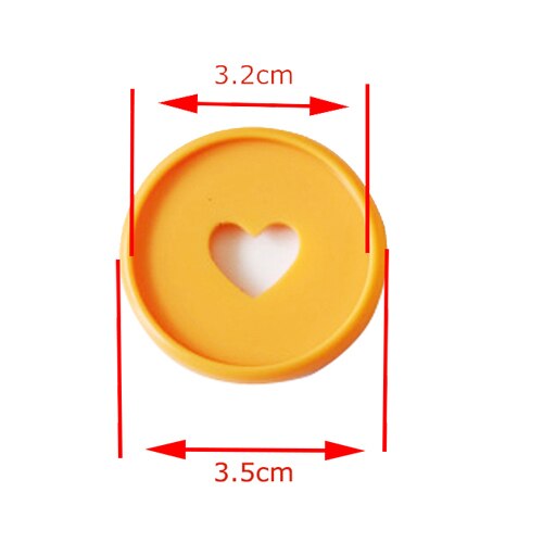 100PCS Colorful Heart Binder Rings Mushroom Hole Loose Leaf Ring Round Binding Plastic Disc Buckle Hoop DIY Binder Notebook: YELLOW