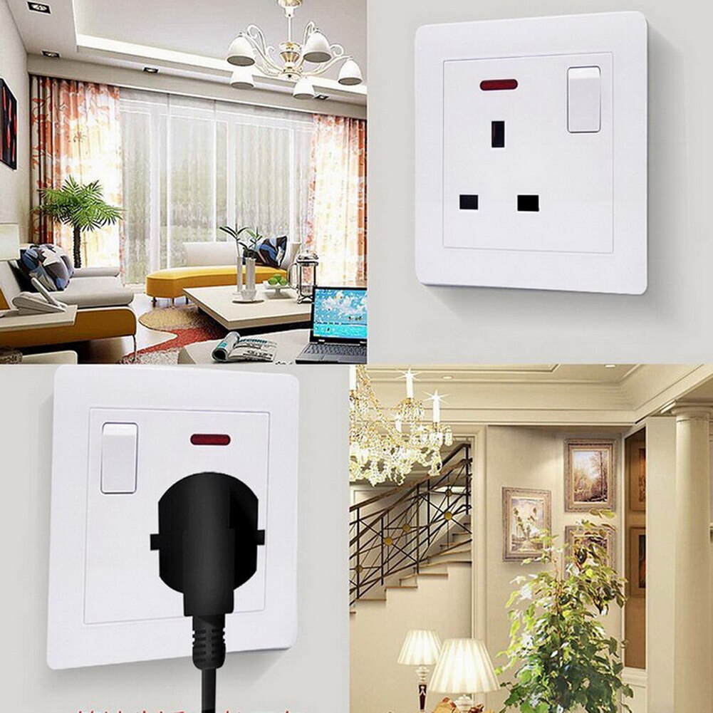 13a Double Wall Uk Plug Socket 2 Gang 13a With 2 Usb Charger Port Outlet Plate White Multifunctional Socket House Decoration