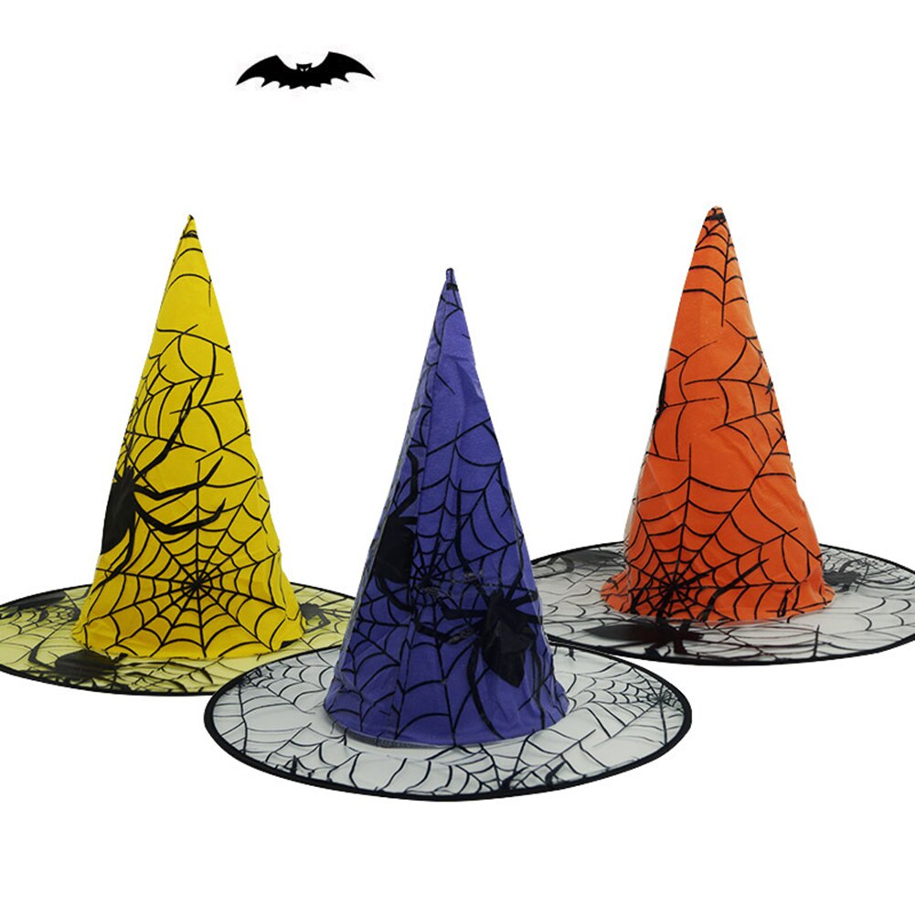 Halloween heks fest hatte, edderkop mønster hovedbeklædning cosplay foto rekvisitter fest forsyninger til børn og voksne