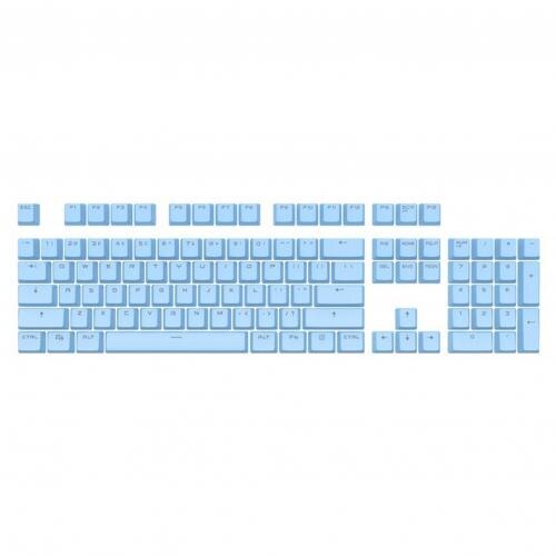 104Pcs/1 Set ABS Dual Colors Backlight Keycaps English Replacement Button Set for Game Keyboard Key Cap Switches: Sky  Blue