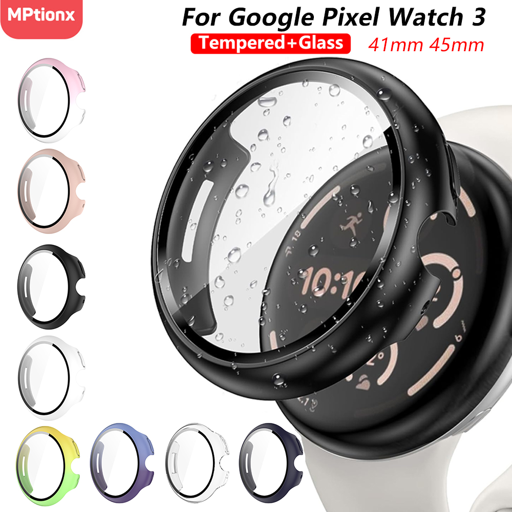 Coque en verre et étui pour Google Pixel Watch 3, PC dur, pare-chocs tout autour, coque de protection d'écran pour Google Pixel Watch 2, Guatemala, 41mm, 45mm
