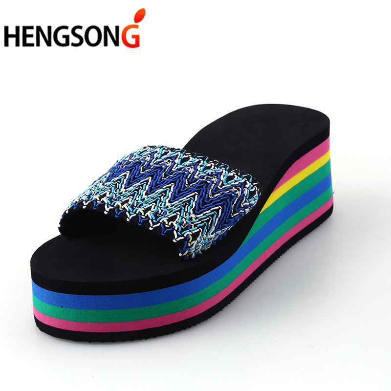 Women Beach Sandals Summer Beach Shoes Woman Wave Print Water Shoes Woman Outdoor Sandals Sneakers