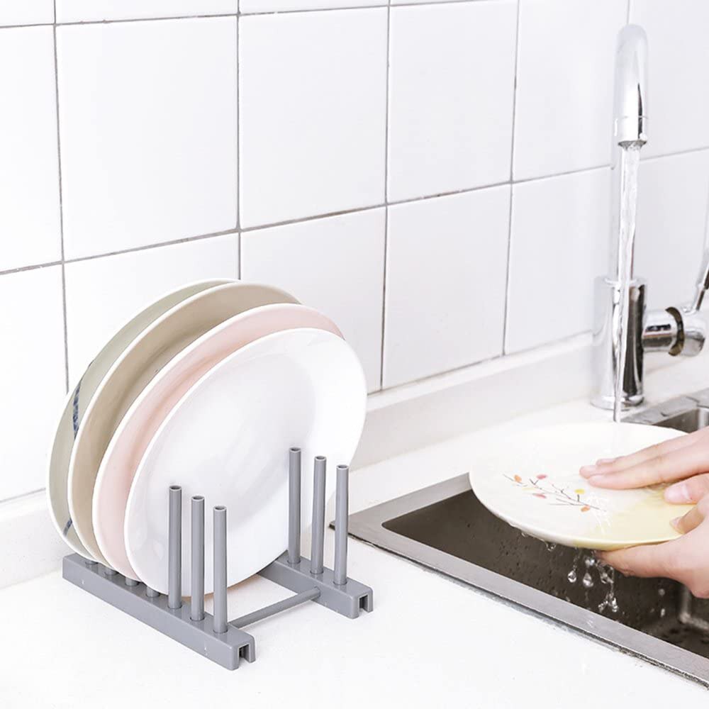Dish Drying Rack Plastic Plates Drain Holder Kitchen Organizers Shelf for Pantry Drainer Supplies Home Organization Storage Tool