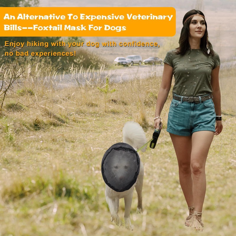 Ochranná maska pre psov zabraňuje poraneniam tváre domáceho maznáčika. vhodná na turistiku, outdoorové dobrodružstvá, priedušný ochranný závoj.