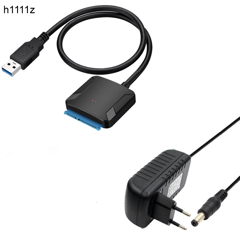 Sata usb 3.0 adapter kabel konverter 22 pin usb 3.0 to sata kabel med eu us uk adapter til 2.5 tommer 3.5 tommer hdd ssd harddisk