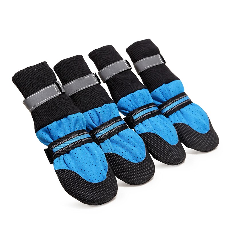 Chaussures respirantes pour chien, 4 pièces, en caoutchouc, antidérapantes, protecteur de pattes, réfléchissant , pour chiots moyens et grands, chaussures décontractées et Husky