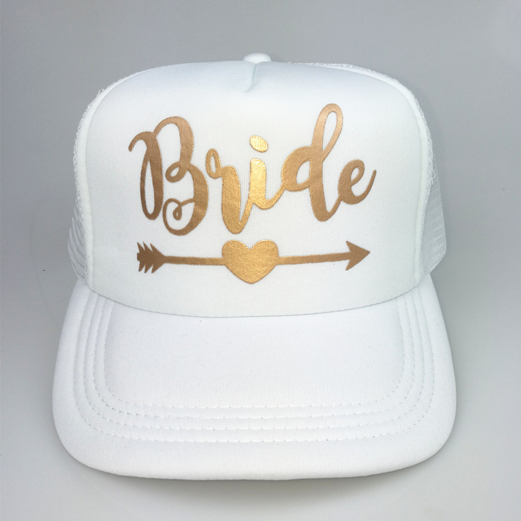 C &amp; Fung SQUAD novia del equipo sombreros basebal gorras para el banquete de Boda del brillo del oro rosa malla sombreros de verano estilo