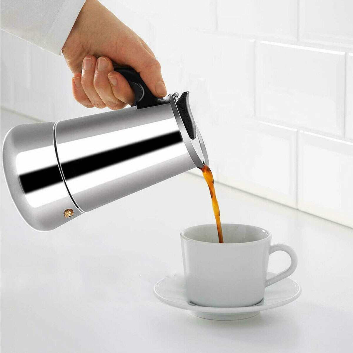 Roestvrijstalen koffiepot mokka espresso latte percolator fornuis koffiezetapparaat pot percolator drankgereedschap cafetière latte fornuis