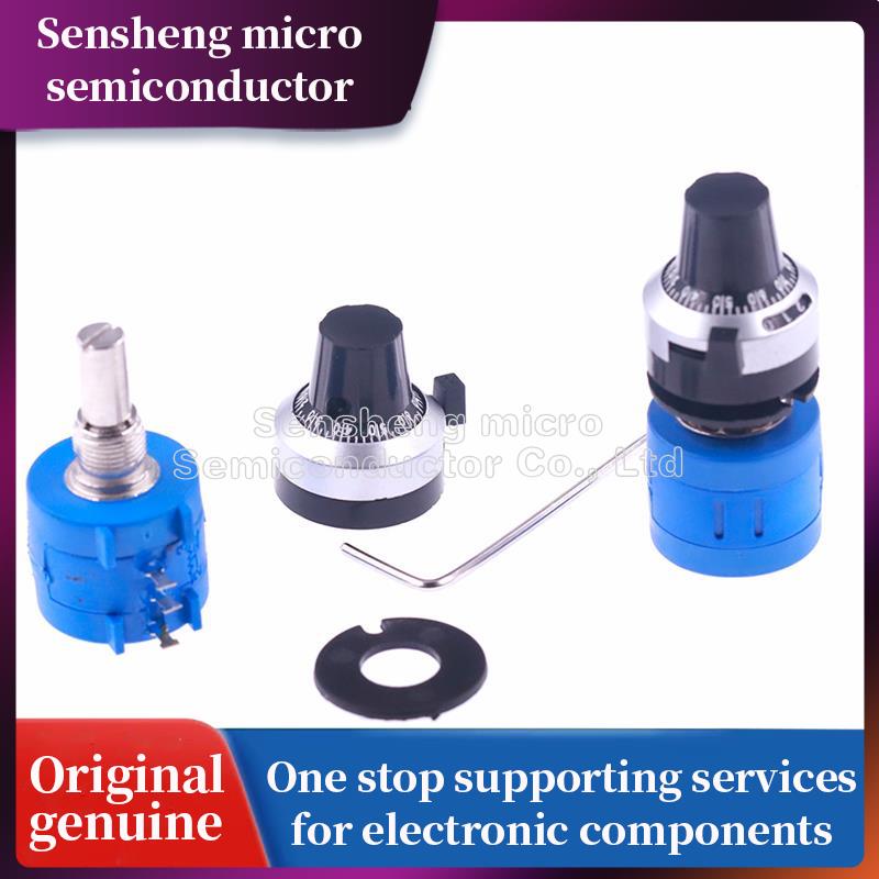 3590S-2-103L 3590S 10K ohm Precision Multiturn Potentiometer 10 Ring Adjustable Resistor + Turns Counting Dial Rotary Knob