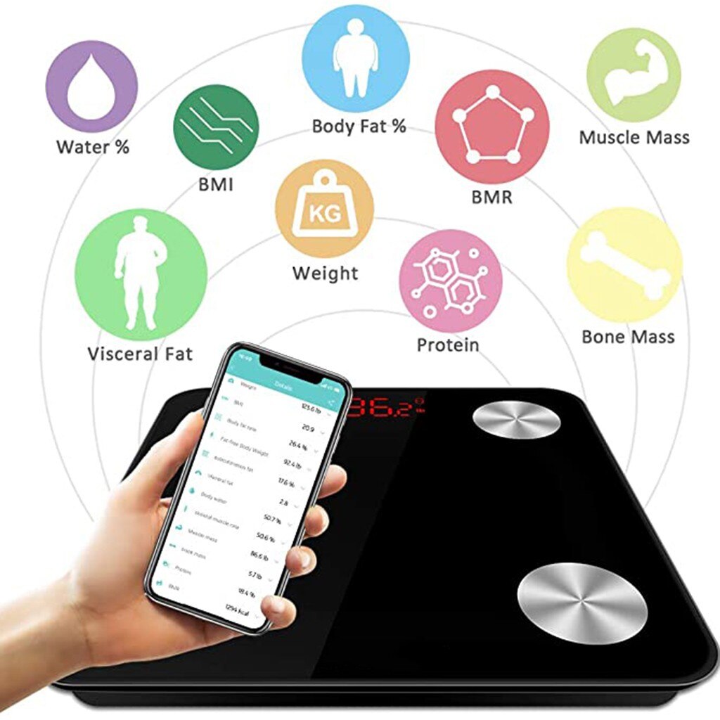 Weighing scale Square Mini Portable mobile phone Bluetooth Intelligent Body Fat Index Measuring electronic fat weighing scale 10