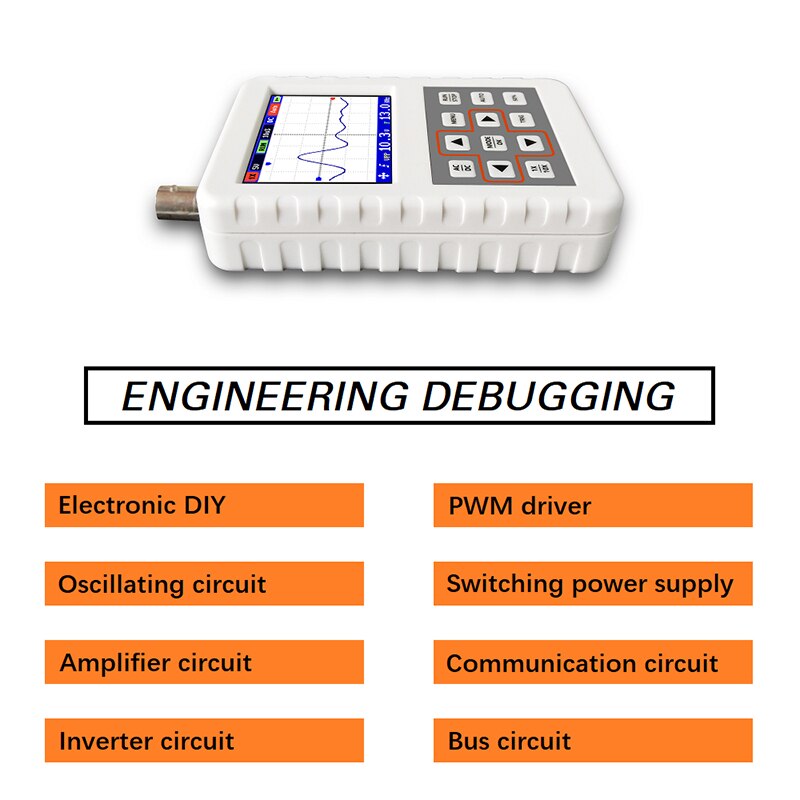 Handheld Digital Oscilloscope Mini Portable Digital Oscilloscope 5M Bandwidth 20MSps Sampling Rate Contains Lithium Battery